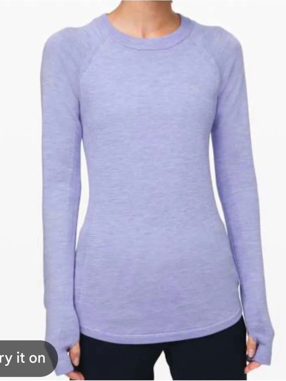 Lululemon Moreno Wool Sit In Lotus Sweater Heathered Lavender Dusk